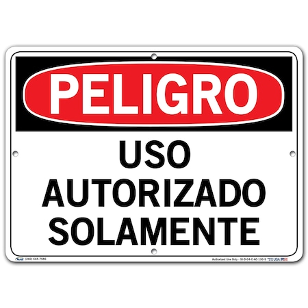 Vestil Aluminum Composite Sign, 10-1/2" Height, 14-1/2" Width, Aluminum Composite, Rectangle, Spanish SI-D-04-C-AC-130-S